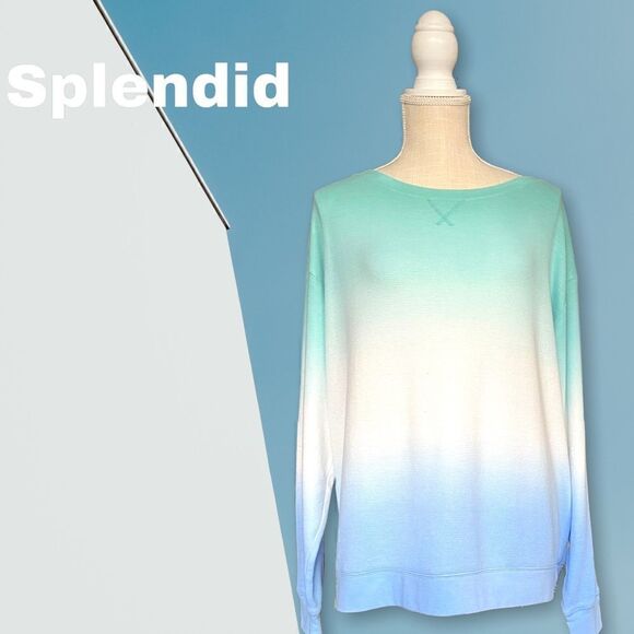 Splendid | EUC Splendid Ladies Women’s Thermal Ombré Tie Dyed Top Size Large L - Picture 1 of 7